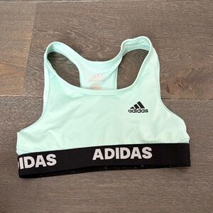 Adidas Light Green Sports Bra with Black Band